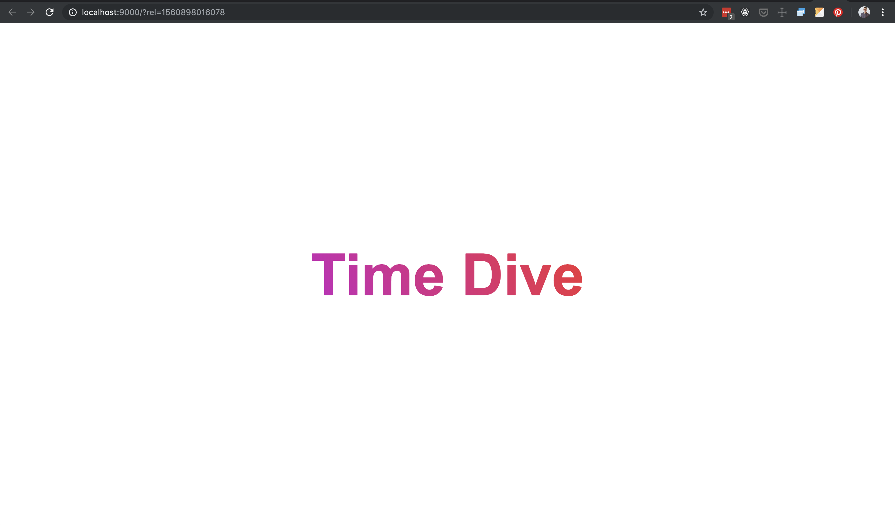 screenshot of time dive app